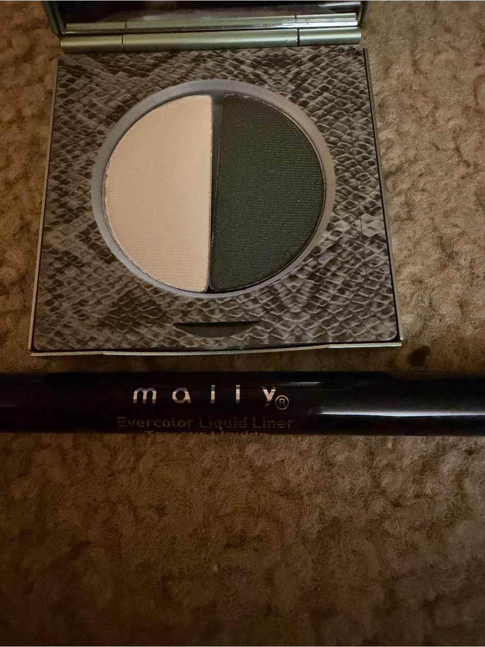 Mally Beauty Brow Duo in Cream & Black with liquid eyeliner